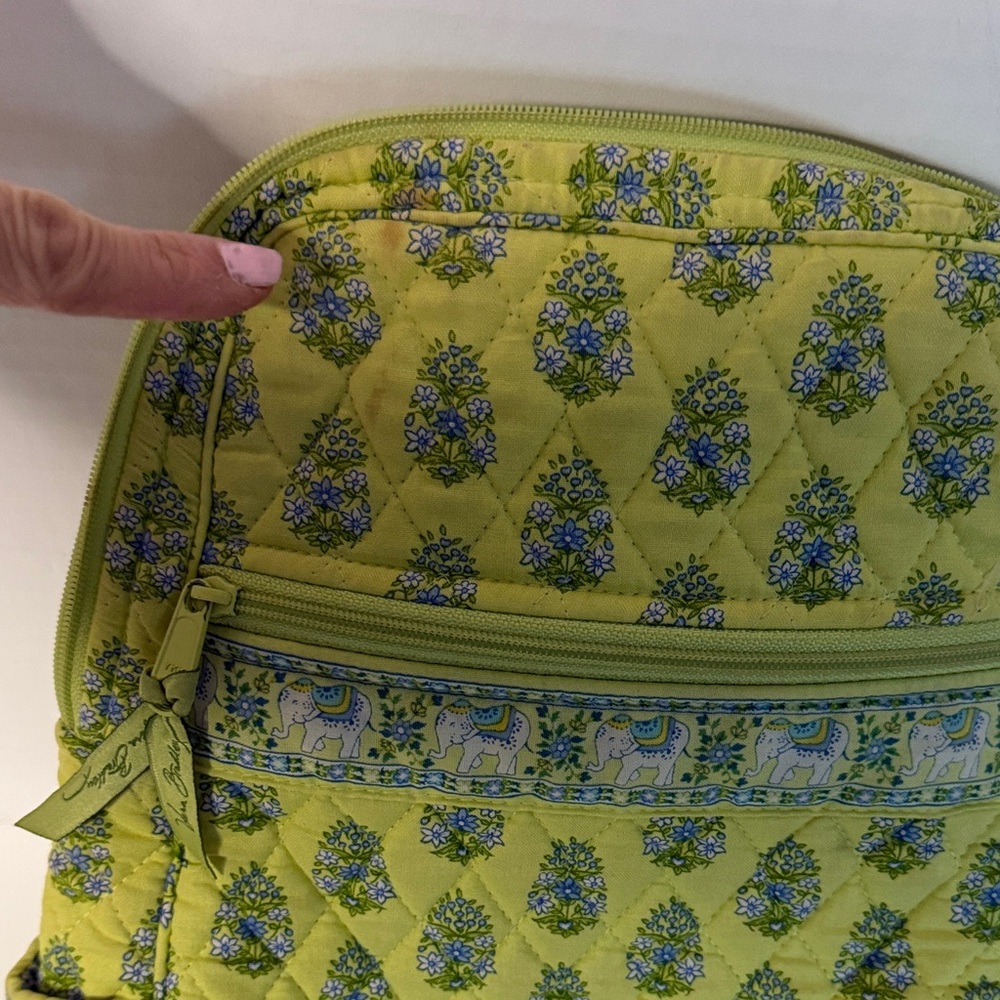 Vera Bradley Retired Citrus Elephant yellow/blue Backpack - Picture 16 of 16